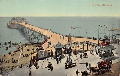 A782 England Hastings The Pier Vintage Postkarte