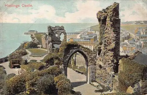 A782 England Hastings Castle Vintage Postkarte