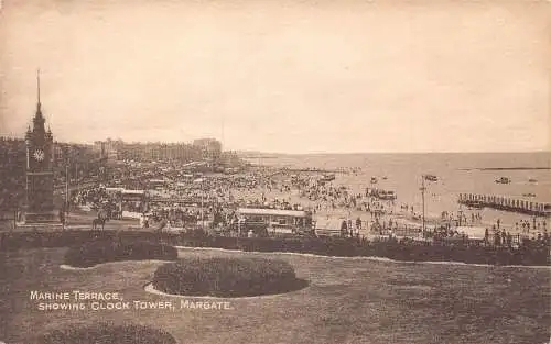 A782 England Margate Marine Terrasse zeigt Uhrturm Vintage Postkarte