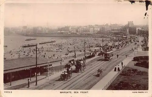 A783 England 1910 Margate Sea Front Tram Carriage Vintage Postkarte