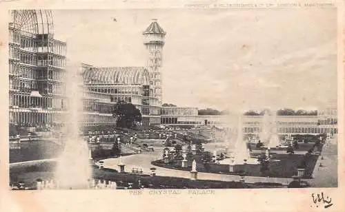 A787 England London Crystal Palace Fountains Vintage Postkarte