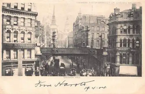 A787 England London Ludgate Hill The King Lud Wine & Spirits Market Postkarte