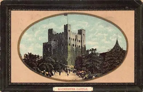 A789 England 1914 Rochester Castle Passepartout Vintage Postkarte