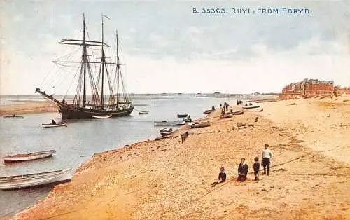 A791 Wales Rhyl von Foryd Schiff Boote Vintage Postkarte