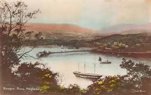 A791 Wales Bangor vom Anglesey Boat Pier Vintage Postkarte