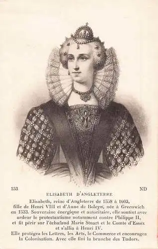 A793 Royalty Queen Elizabeth I of England and Ireland vintage postcard