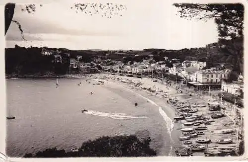 A794 Spanien 1957 Costa Brava Palafrugell Playa de Llafranc RPPC Vintage Postkarte