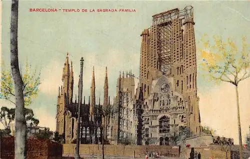 A795 Spanien Barcelona Templo de Sagrada de Familia Vintage Postkarte