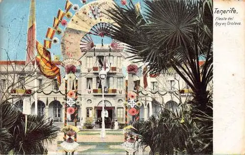 A796 Spanien Teneriffa Fiesta Rey en Orotava Vintage Postkarte
