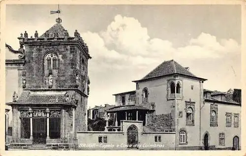 A802 Portugal Braga Capela e Casa dos Coimbras Vintage Postkarte