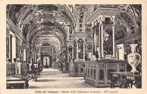 A805 Italien Citta del Vaticano Salone della Biblioteca Bibliothek Vatikan Postkarte