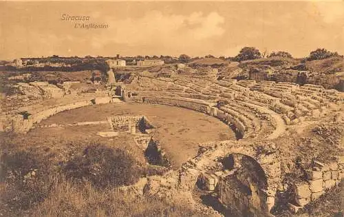 A804 Italien Syrakus Syrakus Amphitheater Vintage Postkarte