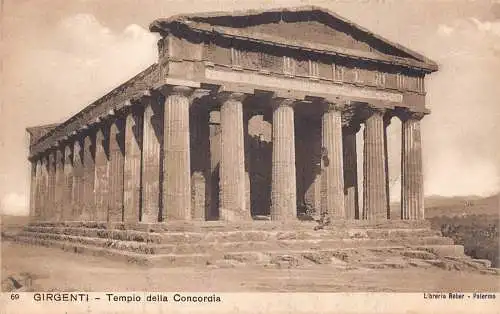 A804 Italien Girgenti Tempio della Concordia Tempel Vintage Postkarte