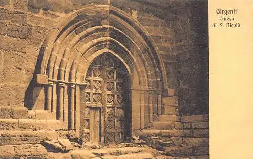 A804 Italien Girgenti Chiesa di S Nicolo Kirche Vintage Postkarte