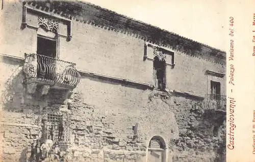 A804 Italien Castrogiovanni Palazzo Varisano del 400 Palace Vintage Postkarte
