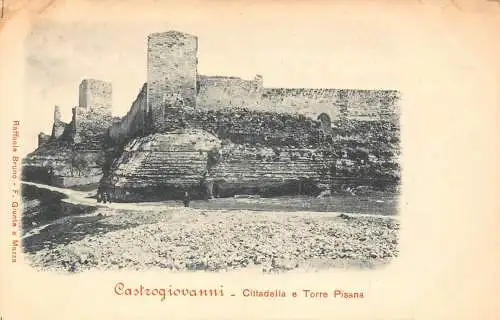 A804 Italien Castrogiovanni Cittadella e Torre Pisana Zitadelle Vintage Postkarte