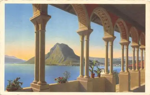 A805 Schweiz Lago di Lugano Monte S Salvatore visto Castagnola Postkarte