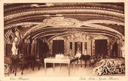 A805 Italien Lago Maggiore Isola Bella Grotte Musaiei Vintage Postkarte