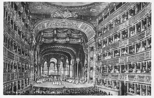 A805 Italien Napoli Neapel Theater S Carlo Teatro Interieur Vintage Postkarte