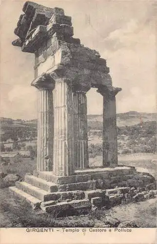 A803 Italien Girenti Tempio di Castore e Polluce Tempel Hotel Agragas Postkarte