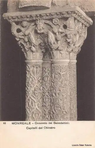 A803 Italien Monreale Convento dei benedettini Capitelli dl Chiostro Postkarte