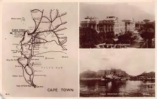 A801 Südafrika Kapstadt House of Parliament Steamboat Mountain RPPC Postkarte