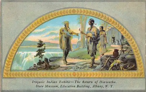 A800 Albany Irokesen Indianer Ausstellung Rückkehr Hiawatha Indianer Postkarte