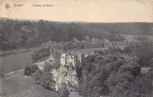 A801 Belgien 1913 Schloss Dinant Schloss Walzin Vintage Postkarte