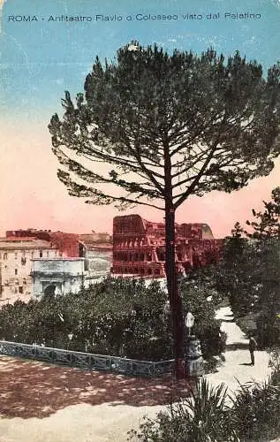A803 Italien Rom Roma Anfiteatro Flavio o Colosseo visto dal Palatino Postkarte
