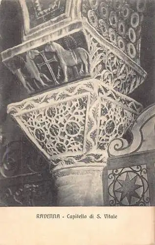 A803 Italien Ravenna Capitello di S Vitale Säule Vintage Postkarte