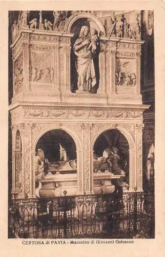 A804 Italien Certosa di Pavia Mausoleo di Giovanni Galeazzo Vintage Postkarte