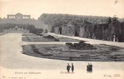 A808 Österreich Wien Wien Schönbrunn Gloriette und Neptungrotte Garten Postkarte