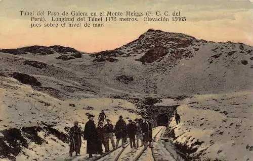 A811 Peru Tunnel Eisenbahn Tunel del Paso de Galera en Monte Meiggs Postkarte