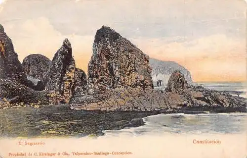 A813 Chile Constitucion El Sagrarario Klippen Vintage Postkarte