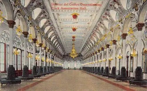 A813 Cuba Habana Havana Clerk Association Hall Vintage Postkarte
