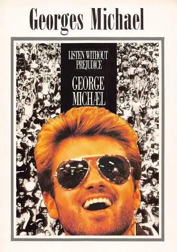 L288 Musik-Popsänger George Michael von Wham! Postkarte ohne Vorurteil zuhören.