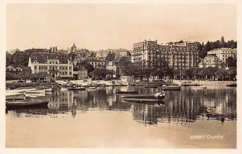 A187 Schweiz Ouchy Lausanne Boote Vintage Postkarte