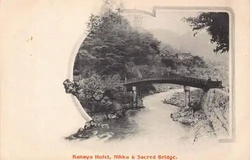 L272 Japan Kanaya Hotel Nikko & Heilige Brücke Vintage Postkarte