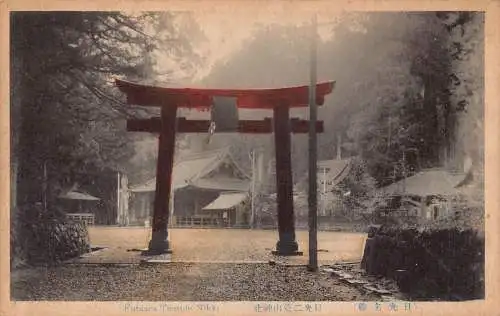 L272 Japan Futaara Tempel Nikko Torii Tor Vintage Postkarte