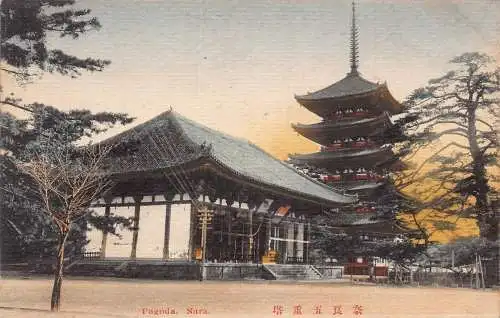 L272 Japan Pagode Nara Vintage Postkarte