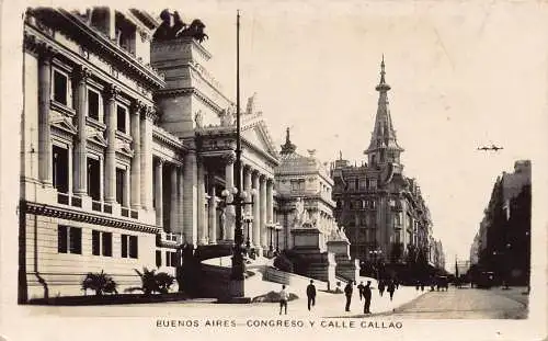 A815 Argentinien Buenos Aires Congreso y Calle Callao RPPC Vintage Postkarte