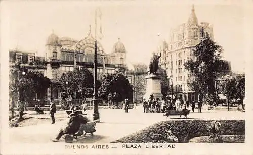 A815 Argentinien Buenos Aires Plaza Libertad Platz RPPC Vintage Postkarte