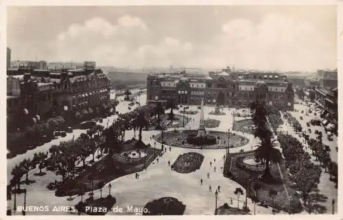 A815 Argentinien Buenos Aires Plaza de Mayo General View Square RPPC Postkarte