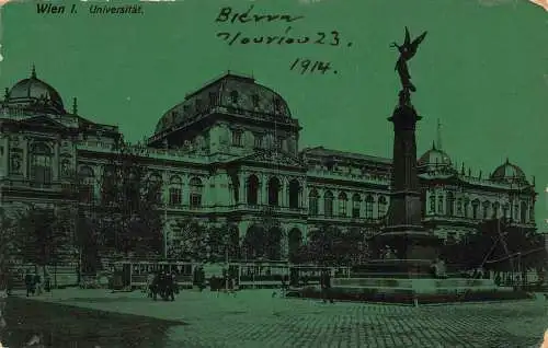 A808 Austria Wien Wien Universität Mondschein 1914 Vintage Postkarte
