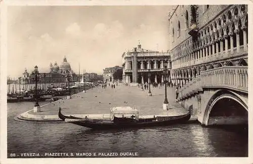 A807 Italien Venezia Venedig Piazzetta S Marco e Palazzo Ducale Gondel Postkarte