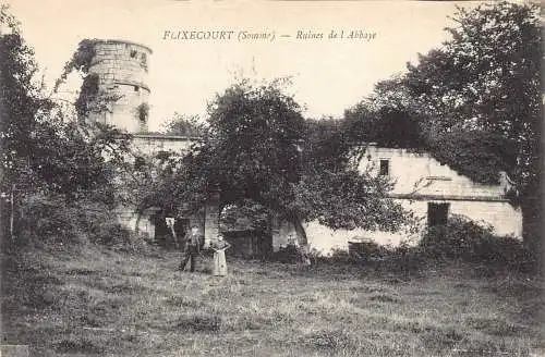 A816 Frankreich Flixecourt Ruine de l'Abbaye Abtei Vintage Postkarte