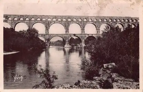 A816 Frankreich 1939 Nîmes Pont du Gard Brücke Vintage Postkarte