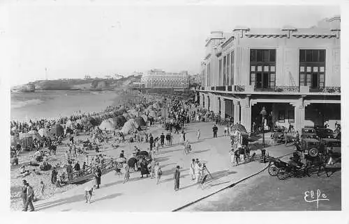 A816 Frankreich Biarritz Grande Plage et Casino Municipal Beach Vintage Postkarte