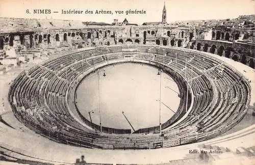 A816 Frankreich Nimes Interieur des Arenes Gesamtansicht Postkarte