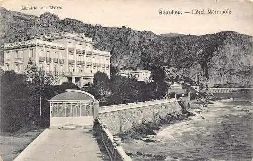 A818 Frankreich Beaulieu Hotel Metropole Vintage Postkarte